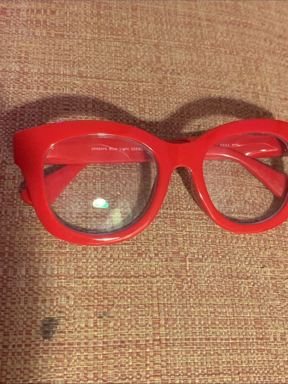Peepers 1.50 strength bright Red Cat-Eye Blue Light progressive